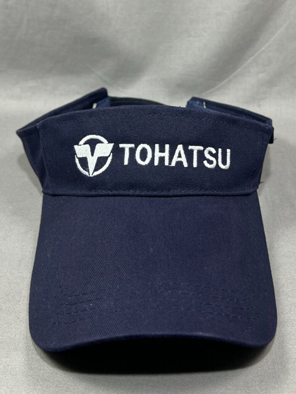 Tohatsu Outboards Long Visor Strapback Hat Navy Blue Fishing Sun Cap Adjustable